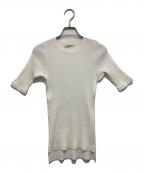 AURALEEオーラリー）の古着「GIZA HIGH GAUGE RIB KNIT TEE A00T02HR リブニット ギザコットン ハイゲージ編み」｜ホワイト