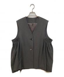 #Newans（ハッシュニュアンス）の古着「サイドギャザージレ / ベスト　VRNECW0412　亀恭子コラボ」｜グレー