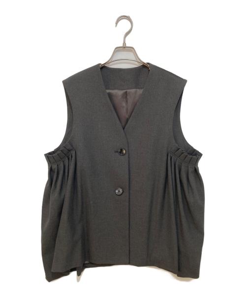#Newans（ハッシュニュアンス）#Newans (ハッシュニュアンス) サイドギャザージレ / ベスト　VRNECW0412　亀恭子コラボ グレー サイズ:1の古着・服飾アイテム