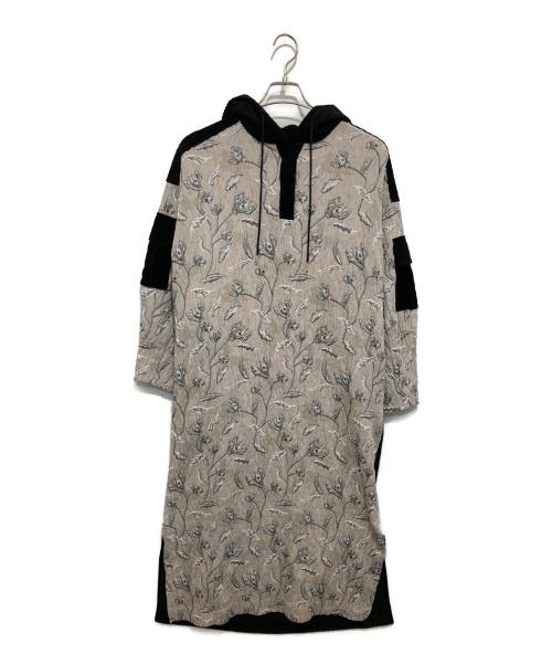 ebony eyes（エボニーアイズ）ebony eyes (エボニーアイズ) FLOWER JACQUARD LONG HOODIE / フラワージャカードロングフーディー ブラック サイズ:１の古着・服飾アイテム