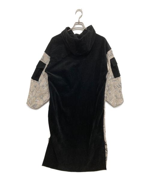 ebony eyes（エボニーアイズ）ebony eyes (エボニーアイズ) FLOWER JACQUARD LONG HOODIE / フラワージャカードロングフーディー ブラック サイズ:１の古着・服飾アイテム