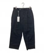 Graphpaperグラフペーパー）の古着「SCALE OFF WOOL WIDE CHEF PANTS（スケールオフウールワイドシェフパンツ）GM233-40173B」｜ブラック