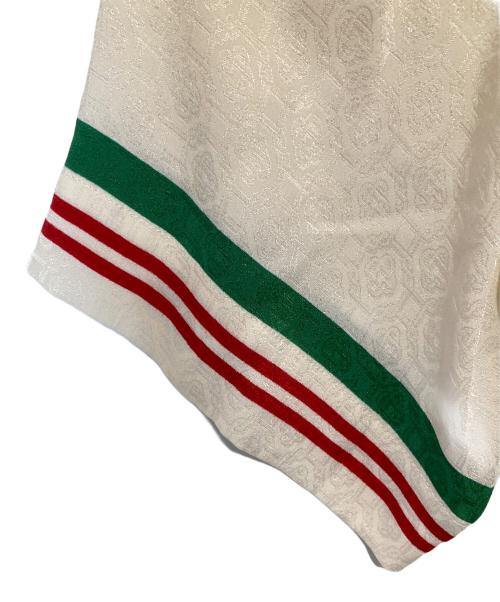 CASABLANCA（カサブランカ）CASABLANCA (カサブランカ) Casa Way Knitted Collar Short Sleeve Silk Shirt　カーサウェイニッテッドショートスリーブシルクシャツ	MS23-SH-014-01 アイボリー サイズ:Sの古着・服飾アイテム