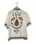 CASABLANCA (カサブランカ) Casa Way Knitted Collar Short Sleeve Silk Shirt　カーサウェイニッテッドショートスリーブシルクシャツ	MS23-SH-014-01 アイボリー サイズ:S：19000円