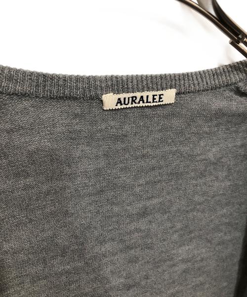 AURALEE（オーラリー）AURALEE (オーラリー) 25SS HARD TWIST CASHMERE KNIT CARDIGAN（ハードツイストカシミヤニットカーディガン）A25SC01CT グレー サイズ:4の古着・服飾アイテム