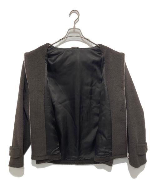 AURALEE（オーラリー）AURALEE (オーラリー) BRUSHED SURI ALPACA MOHAIR JACQUARD ZIP BLOUSON　ブラッシュドスリアルパカモヘアジャカードジップブルゾン　A23AB01AJ ダークブラウン サイズ:3の古着・服飾アイテム