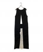MM6 Maison Margielaエムエムシックスメゾンマルジェラ）の古着「サロペット　バイカラー　オールインワン　S52FP0033 S47294」｜ブラック