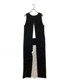 MM6 Maison Margiela（エムエムシックスメゾンマルジェラ）の古着「サロペット　バイカラー　オールインワン　S52FP0033 S47294」｜ブラック