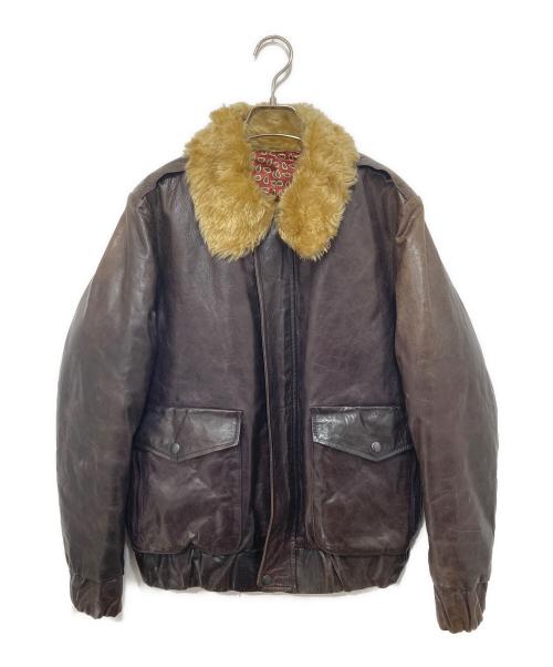 NUMBER (N)INE（ナンバーナイン）NUMBER (N)INE (ナンバーナイン) 03AW カート期 レザー ダウンパファー フライトジャケット ブラウン サイズ:2の古着・服飾アイテム