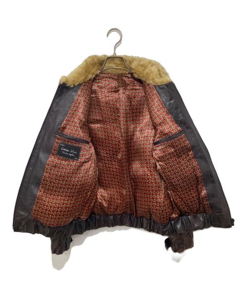 NUMBER (N)INE（ナンバーナイン）NUMBER (N)INE (ナンバーナイン) 03AW カート期 レザー ダウンパファー フライトジャケット ブラウン サイズ:2の古着・服飾アイテム