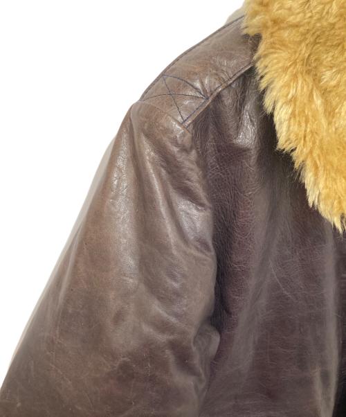 NUMBER (N)INE（ナンバーナイン）NUMBER (N)INE (ナンバーナイン) 03AW カート期 レザー ダウンパファー フライトジャケット ブラウン サイズ:2の古着・服飾アイテム