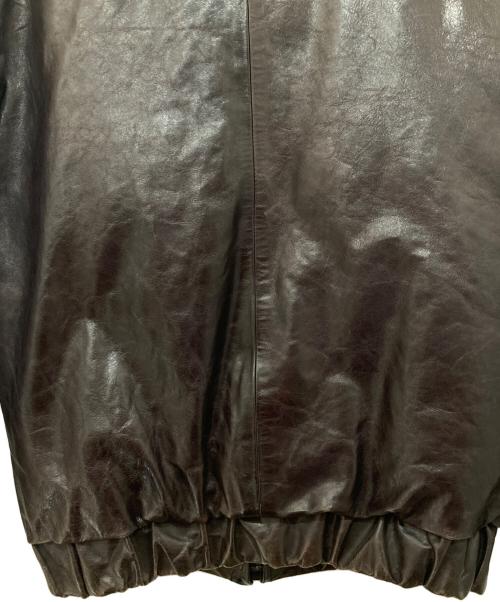 NUMBER (N)INE（ナンバーナイン）NUMBER (N)INE (ナンバーナイン) 03AW カート期 レザー ダウンパファー フライトジャケット ブラウン サイズ:2の古着・服飾アイテム