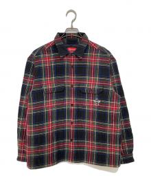 SUPREME（シュプリーム）の古着「Quilted Plaid Flannel Shirt(キルテッドフランネルシャツ) 21FW」｜レッド