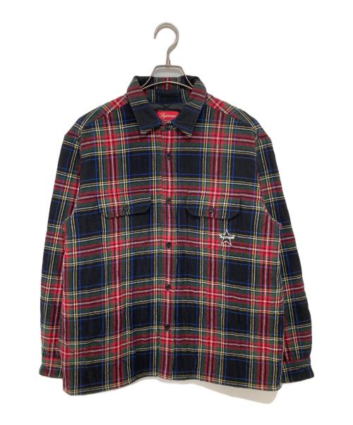 SUPREME（シュプリーム）SUPREME (シュプリーム) Quilted Plaid Flannel Shirt(キルテッドフランネルシャツ) 21FW レッド サイズ:Sの古着・服飾アイテム
