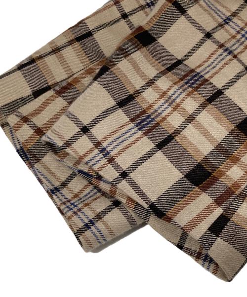 BEAMS F（ビームスエフ）BEAMS F (ビームスエフ)  EASY MARZOTTO リネンチェックテーラードジャケット　21-16-0177-015 ブラウン サイズ:50の古着・服飾アイテム