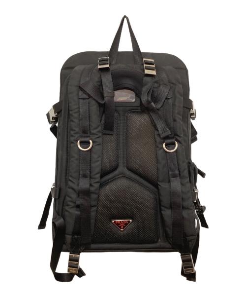 PRADA（プラダ）PRADA (プラダ) VZ0055 バックパック ブラック ナイロン サフィアーノ TESSUTO MONTAGN ブラックの古着・服飾アイテム