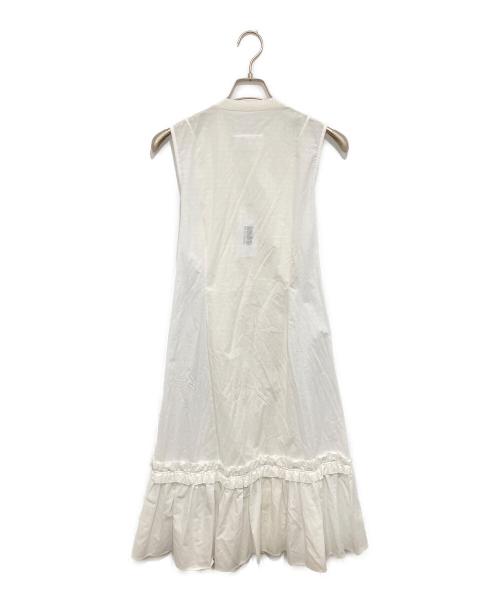 MM6 Maison Margiela（エムエムシックスメゾンマルジェラ）MM6 Maison Margiela (エムエムシックスメゾンマルジェラ) 異素材 リブニット ワンピース S32CU0123 S52728 ホワイト サイズ:36の古着・服飾アイテム