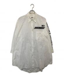 MM6 Maison Margiela（エムエムシックスメゾンマルジェラ）の古着「モトクロス ロゴ シャツドレス S52CT0609 S47294」｜ホワイト