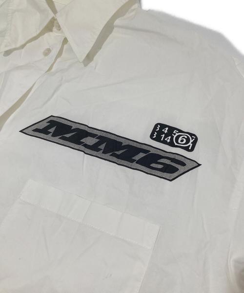 MM6 Maison Margiela（エムエムシックスメゾンマルジェラ）MM6 Maison Margiela (エムエムシックスメゾンマルジェラ) モトクロス ロゴ シャツドレス S52CT0609 S47294 ホワイト サイズ:Sの古着・服飾アイテム