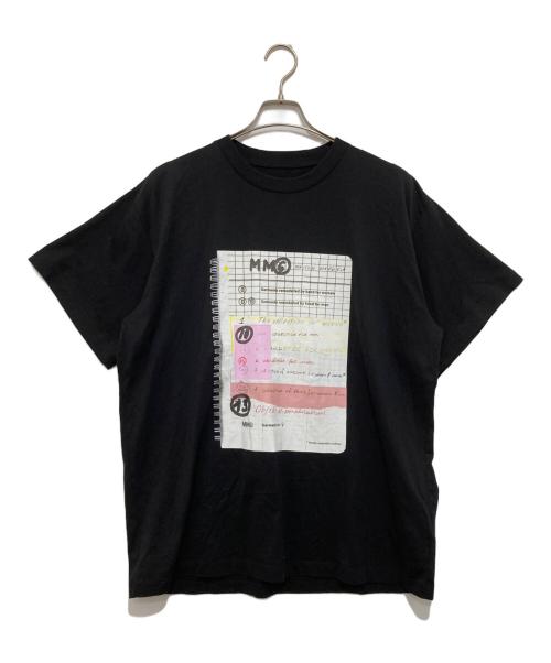 MM6 Maison Margiela（エムエムシックスメゾンマルジェラ）MM6 Maison Margiela (エムエムシックスメゾンマルジェラ) フロントプリントオーバーサイズTシャツ ブラック サイズ:Sの古着・服飾アイテム