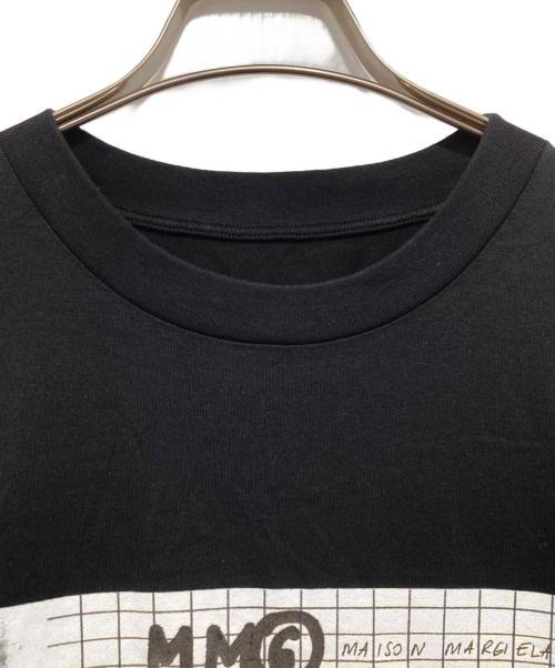 MM6 Maison Margiela（エムエムシックスメゾンマルジェラ）MM6 Maison Margiela (エムエムシックスメゾンマルジェラ) フロントプリントオーバーサイズTシャツ ブラック サイズ:Sの古着・服飾アイテム