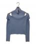 MM6 Maison Margiela（エムエムシックスメゾンマルジェラ）の古着「カッティング オフショルダー タートル ニット　S52HA0213」｜スカイブルー