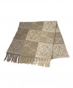 LOEWEロエベ）の古着「チェッカーボード アナグラム マフラー」｜ベージュ