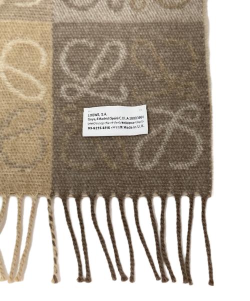 LOEWE（ロエベ）LOEWE (ロエベ) チェッカーボード アナグラム マフラー ベージュの古着・服飾アイテム