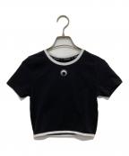 MARINE SERREマリーンセル）の古着「MOON LOGO JERSEY SROPPED TOP」｜ブラック