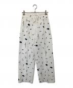 Bibiy.ビビィ）の古着「B.BLOOMY SLACKS　刺繍 総柄イージーパンツ　B50-PT074WHS」｜ホワイト