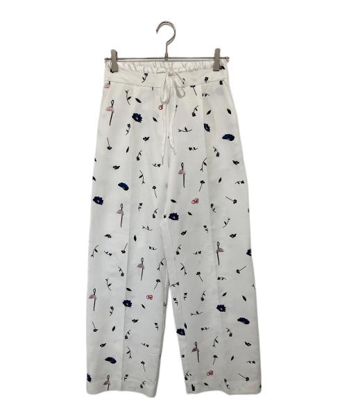 Bibiy.（ビビィ）Bibiy. (ビビィ) B.BLOOMY SLACKS　刺繍 総柄イージーパンツ　B50-PT074WHS ホワイト サイズ:Sの古着・服飾アイテム
