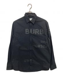 BURBERRY LONDON（バーバリーロンドン）の古着「20SS Horseferry Print Shirt（ホースフェリー プリントシャツ）　8029347」｜ブラック