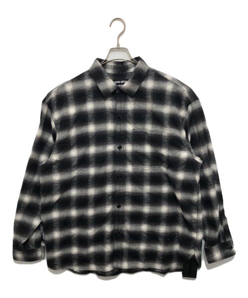NEIGHBORHOOD（ネイバーフッド）NEIGHBORHOOD FUCKING AWESOME (ファッキンオーサム) 25SS HOMBRE CHECK SHIRT（オンブレチェックシャツ）251AQFGN-SHM01S / 長袖シャツ グレー サイズ:XLの古着・服飾アイテム
