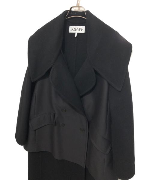 LOEWE（ロエベ）LOEWE (ロエベ) Double-faced wool cashmere cocoon coat（ダブルフェイスドウールカシミヤコクーンコート）S540Y02X30 ブラック サイズ:32の古着・服飾アイテム