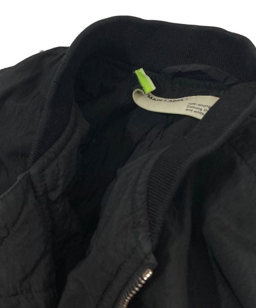 OFFWHITE（オフホワイト）OFFWHITE (オフホワイト) Cropped Varsity Bomber Jacket（クロップドヴァ―シティボンバージャケット） MA-1　OWEA200R20H14094 ブラック サイズ:42の古着・服飾アイテム