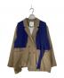 UN3D.（アンスリード）の古着「KNIT DOCKING JK（ニットドッキングジャケット）テーラードジャケット　522250102401-01」｜ベージュ×ブルー