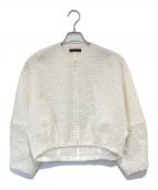 TOMORROW LAND collectionトゥモローランドコレクション）の古着「ファンシーオーガンジーバルーンブルゾン　14-07-44-07004」｜ホワイト