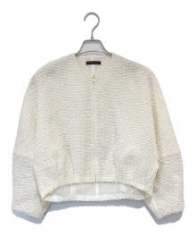 TOMORROW LAND collection（トゥモローランドコレクション）の古着「ファンシーオーガンジーバルーンブルゾン　14-07-44-07004」｜ホワイト