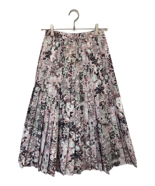 SEVEN TEN by MIHO KAWAHITO（セブン テン バイ ミホ カワヒト）SEVEN TEN by MIHO KAWAHITO (セブン テン バイ ミホ カワヒト) プリントプリーツスカート　7A306 ピンク サイズ:Sの古着・服飾アイテム