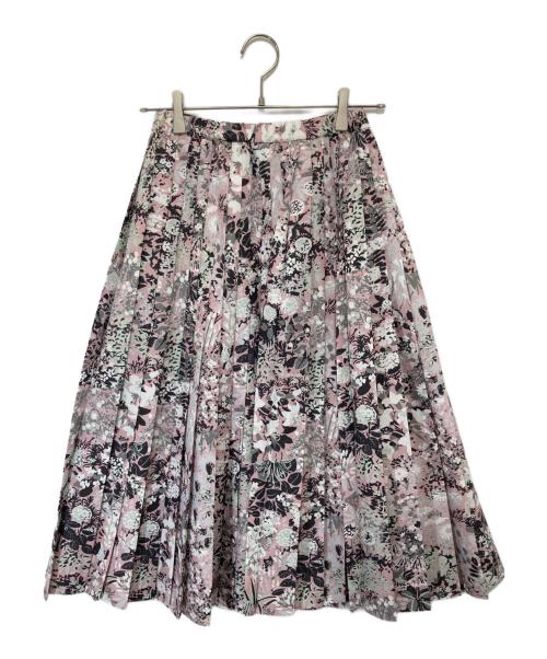 SEVEN TEN by MIHO KAWAHITO（セブン テン バイ ミホ カワヒト）SEVEN TEN by MIHO KAWAHITO (セブン テン バイ ミホ カワヒト) プリントプリーツスカート　7A306 ピンク サイズ:Sの古着・服飾アイテム