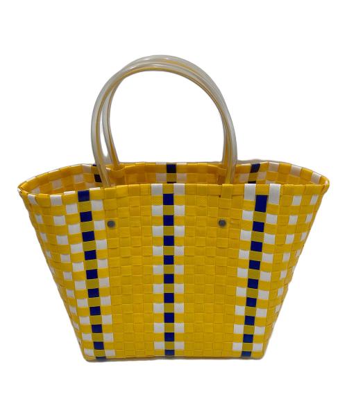 MARNI（マルニ）MARNI (マルニ) ピクニックフラワーカフェバッグ　PICNIC FLOWER CAFE BAG ストローバッグ　カゴバッグ イエローの古着・服飾アイテム
