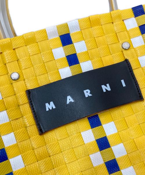 MARNI（マルニ）MARNI (マルニ) ピクニックフラワーカフェバッグ　PICNIC FLOWER CAFE BAG ストローバッグ　カゴバッグ イエローの古着・服飾アイテム