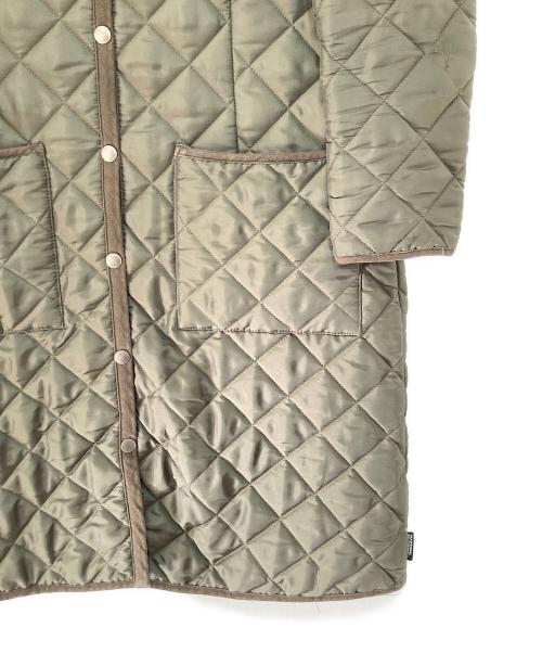 Traditional Weatherwear（トラディショナルウェザーウェア）Traditional Weatherwear (トラディショナルウェザーウェア) ARKLEY LONG（アークリー ロング）キルティングコート カーキ サイズ:34の古着・服飾アイテム