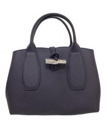 LONGCHAMP（ロンシャン）の古着「ロゾハンドバッグ 10095HPN645」｜ネイビー