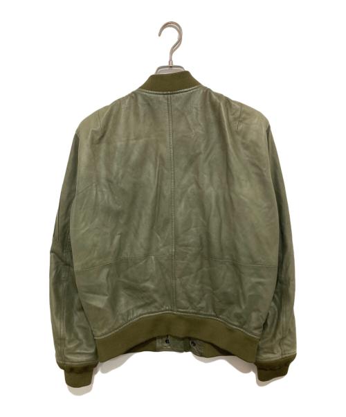 DIESEL（ディーゼル）DIESEL (ディーゼル) SUPERIOR  シープスキン レザーブルゾン カーキ サイズ:Mの古着・服飾アイテム