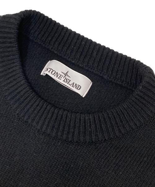 STONE ISLAND（ストーンアイランド）STONE ISLAND (ストーンアイランド) クルーネックニット　23AW 7915508A3 A0029 ブラック サイズ:Mの古着・服飾アイテム