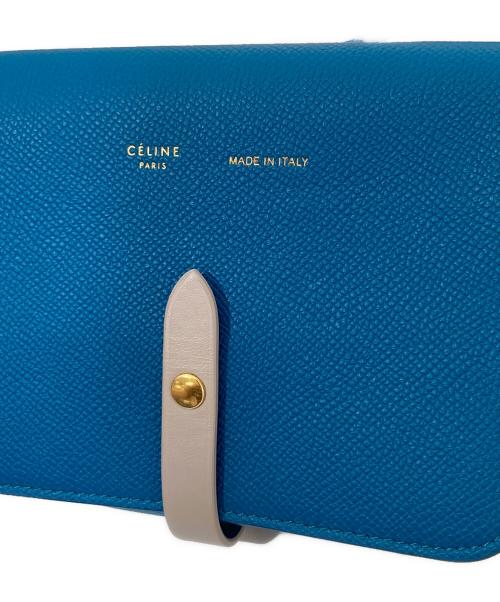 CELINE（セリーヌ）CELINE (セリーヌ) レザーストラップ ショルダーバッグ(109503AI527SX) ブルーの古着・服飾アイテム
