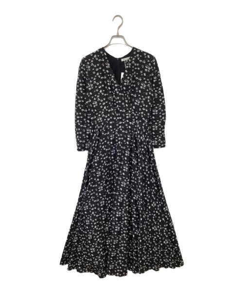 MARIHA（マリハ）MARIHA (マリハ) マドモアゼルのドレス　花柄　総柄プリントドレス　カシュクールワンピース ブラック サイズ:38の古着・服飾アイテム