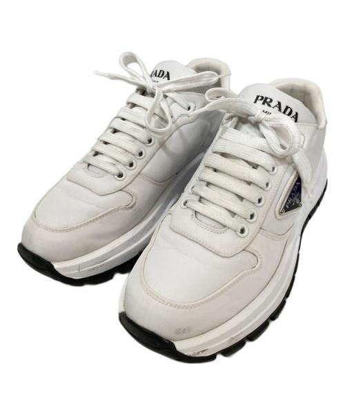 PRADA（プラダ）PRADA (プラダ) Prax 01 レザー スニーカー 	1E804M ホワイト サイズ:38の古着・服飾アイテム