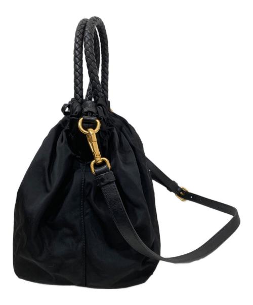 PRADA（プラダ）PRADA (プラダ) TESSUTO BOW / 2WAYショルダーバッグ ブラックの古着・服飾アイテム